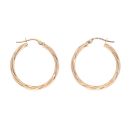 9ct Yellow Gold Twist Hoop Earrings