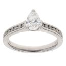 Platinum 0.70ct Pear And Brilliant Cut Diamond Solitaire Ring