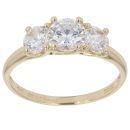 14ct Yellow Gold Cubic Zirconia Three Stone Ring