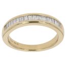 18ct Yellow Gold 0.25ct Baguette Cut Diamond Half Eternity Ring
