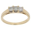 18ct Yellow Gold 0.50ct Diamond Trilogy Ring