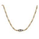 14ct Yellow And White Gold Monaco Spin Pave Lock Twist Chain 24"