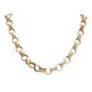 9ct Yellow Gold Plain and Patterned Belcher Chain 26"