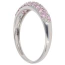 14ct White Gold Pink Cubic Zirconia Two Row Ring
