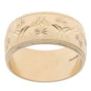 9ct Yellow Gold Patterned Wedding Band 8.9mm