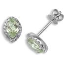 18 Carat White Gold Diamond-15pt Peridot-68pts Studs