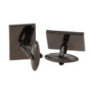 Unique & Co. Stainless Steel Wood Black Rectangular Cufflinks
