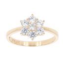 9ct Yellow Gold Cubic Zirconia Cluster Ring