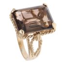 9ct Yellow Gold Smoky Quartz Solitaire Ring