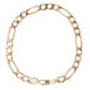 9ct Yellow Gold Figaro Bracelet 9"
