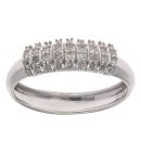 9ct White Gold 0.30ct Diamond Four Row Fancy Ring