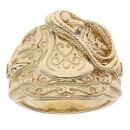 9ct Yellow Gold Patterned Saddle Ring