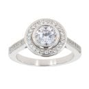 Silver Cubic Zirconia Cluster Ring by Icesia