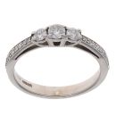 9ct White Gold 0.50ct Diamond Trilogy Ring