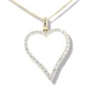 9ct Yellow Gold Cubic Zirconia Heart Pendant And 16" Chain