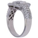 18ct White Gold 2.00ct Emerald, Baguette And Brilliant Cut Diamond Cluster Ring