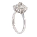 18ct White Gold 0.65ct Brilliant Cut Diamond Cluster Ring