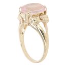 9ct Yellow Gold Rose Quartz Single Stone Ring