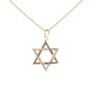 9ct Yellow Gold Star Of David Pendant And Belcher 24"