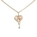 9ct Yellow Gold 0.01ct Diamond Heart Pendant and Chain 18"