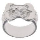 Silver Patterned Double Buckle Ring By Icesia Gents