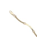 9ct Yellow Gold 0.03ct Diamond and Moondust Wave Bracelet 7.5"