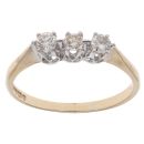 9ct Yellow Gold 0.33ct Brilliant Cut Diamond Trilogy Ring