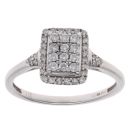 9ct White Gold 0.36ct Diamond Cluster Ring