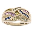 9ct Yellow Gold Citrine, Topaz And Sapphire Fancy Ring