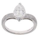 18ct White Gold 2.18ct Marquise And Brilliant Cut Diamond Solitaire Ring