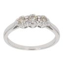 18ct White Gold 0.25ct Tinted Brilliant Cut Diamond Trilogy Ring