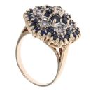 9ct Yellow Gold 0.05ct Diamond and Sapphire Cluster Ring