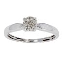 9ct White Gold 0.09cts Diamond Cluster Ring by Anya Belle