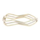 9ct Yellow And White Gold Three Row Wave Bangle