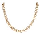 9ct Yellow Gold Patterned and Plain Belcher Chain 28"