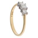 18ct Yellow Gold 0.50ct Princess Cut Diamond Trilogy Ring