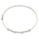 9ct White Gold Cubic Zirconia Wave Bangle