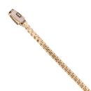 14ct Yellow Gold Monaco Cube Plain Pave Lock Bracelet 7.5"
