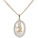 9ct Yellow Gold Cubic Zirconia St George Pendant and Chain 20"