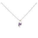 925 Sterling Silver Amethyst Pendant And Chain 18"