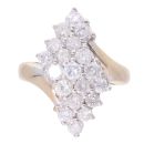 9ct Yellow Gold 2.00ct Diamond Cluster Ring