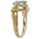 18ct Yellow Gold 0.15ct Diamond and Aquamarine Ring