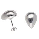 Silver Pear Stud Earrings