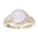9ct Yellow Gold 0.56ct Diamond Cluster Ring