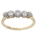 18ct Yellow Gold 0.55ct Brilliant Cut Diamond Five Stone Ring