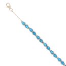 9ct Yellow Gold Blue Gemstone Bracelet 8"