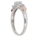 14ct White and Rose Gold Cubic Zirconia Three Stone Ring