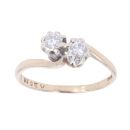 9ct Yellow Gold 0.20ct Diamond Two Stone Ring