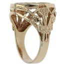 9ct Yellow Gold Welsh Feathers Signet Ring