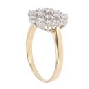 9ct Yellow Gold 1.00ct Diamond Cluster Ring
